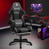 ALFORDSON Gaming Chair Ergonomic Racing Computer Office Chair with Extra Large Lumbar Cushion High Back Recliner Video Game Chair Leather Swivel Home Desk Task Chair