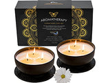 SUZIEJO AROMATHERAPY CANDLE BOWL GIFT SET OF 2, 3 Wick Candle, White Sage, Lemon, Lavender Scents, Sandalwood & Jasmine Aroma, Highly Scented Soy Candles, Luxury Candles for Home Relaxation, 450g each