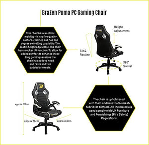 Brazen Puma PC Gaming Chair Grey