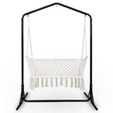 Gardeon Double Swing Hammock Chair with Stand Macrame Outdoor Bench Seat Chairs