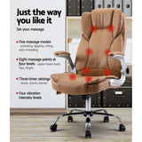 Artiss Massage Gaming Chair Home Study Office Chair 8-Point Vibration Espresso Coloured Computer Chair