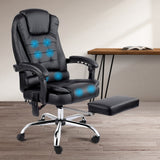 8-Point Massage Gaming Chair Home Study Office Chair Black Reclining Computer Chair