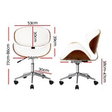Artiss Home Study Office Chair White Leather Computer Chair