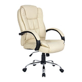 Artiss Home Study Office Chair Beige PU Leather Executive Computer Chair