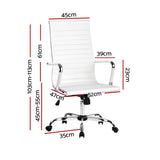 Artiss Home Study Office Chair High-Back White Computer Chair