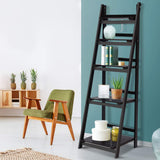 Artiss Display Shelf 5 Tier Wooden Ladder Stand Storage Book Shelves Rack Coffee