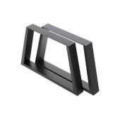 Trapezium Shaped Table Bench Desk Legs Retro Industrial Design Fully Welded - Black