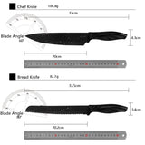 Kitchen 17 Pc Knife Set w/ Block & Sharpener Chef Bread Steak Knives