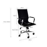 Home Study Office Chair Black Matte PU Leather Mid-Back Computer Chair